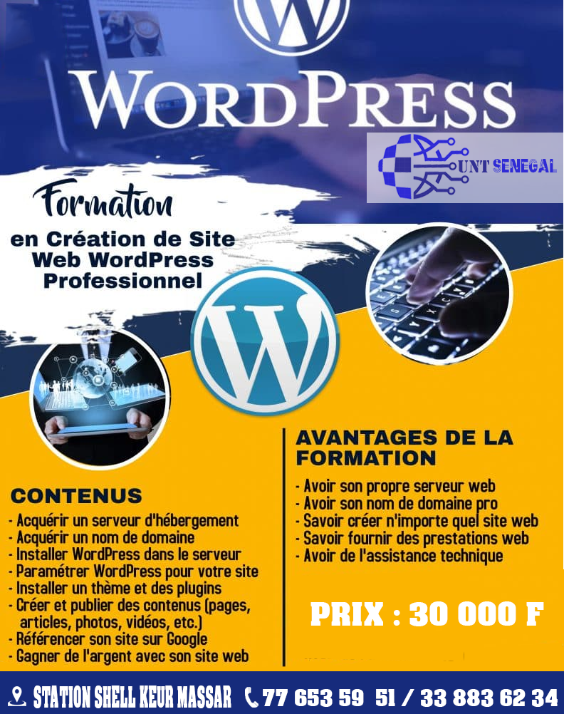 Offre exceptionnelle de formation en Création de Site Web Professionnel avec WordPress