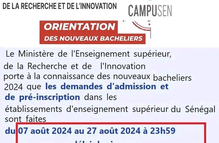 Rappel Orientation des Nouveaux Bacheliers : Procédure Campusen