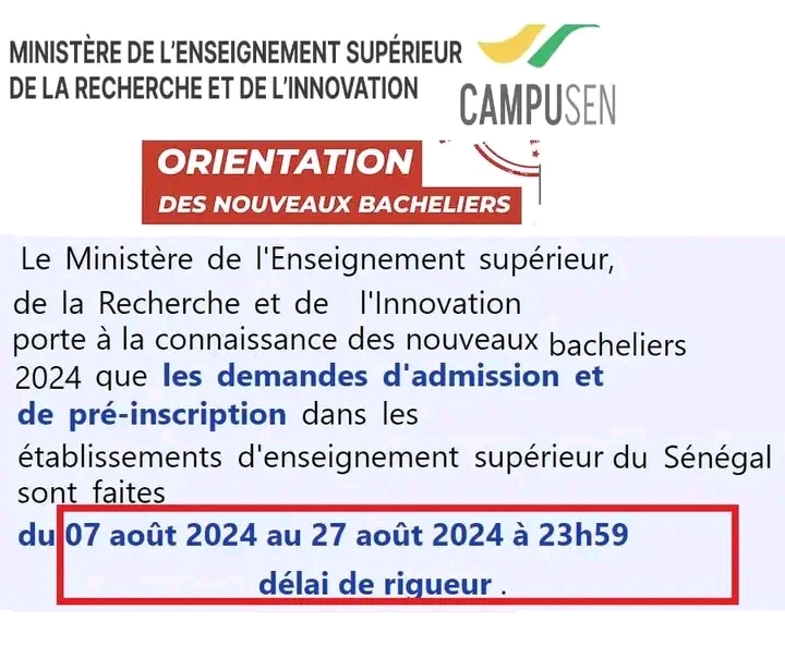 Rappel Orientation des Nouveaux Bacheliers : Procédure Campusen